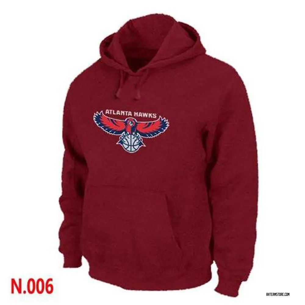 Men's Atlanta Hawks Red Pullover Hoodie - -