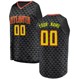 Men's Custom Atlanta Hawks Black Jersey - Icon Edition - Fast Break