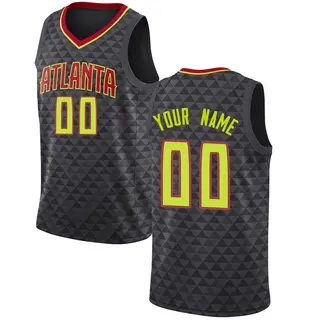 Men's Custom Atlanta Hawks Black Jersey - Icon Edition - Swingman