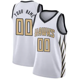 Men's Custom Atlanta Hawks White 2018/19 Jersey - City Edition - Swingman