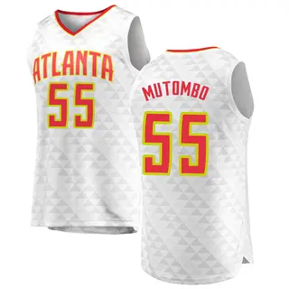 Men's Dikembe Mutombo Atlanta Hawks White Jersey - Association Edition - Fast Break