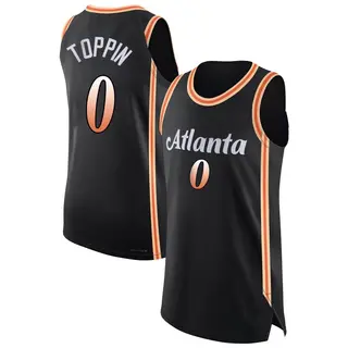 Men's Jacob Toppin Atlanta Hawks Black 2022/23 City Edition Jersey - Authentic