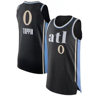 Men's Jacob Toppin Atlanta Hawks Black 2023/24 City Edition Jersey - Authentic