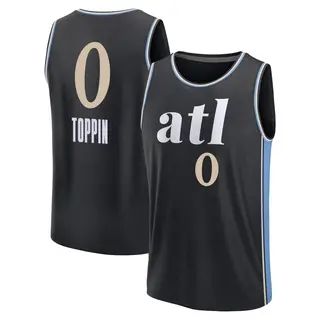 Men's Jacob Toppin Atlanta Hawks Black 2023/24 City Edition Jersey - Fast Break