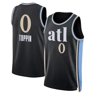 Men's Jacob Toppin Atlanta Hawks Black 2023/24 City Edition Jersey - Swingman