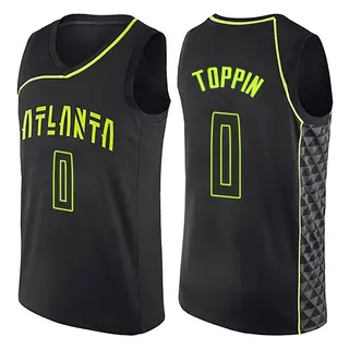 Men's Jacob Toppin Atlanta Hawks Black City Edition Jersey - Swingman