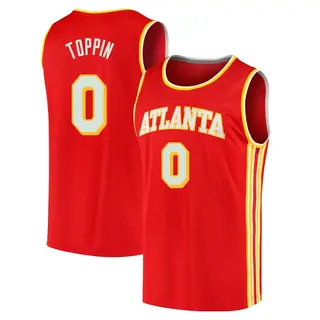 Men's Jacob Toppin Atlanta Hawks Red 2020/21 Jersey - Icon Edition - Fast Break