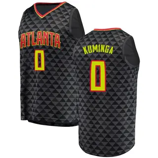 Men's Jonathan Kuminga Atlanta Hawks Black Jersey - Icon Edition - Fast Break