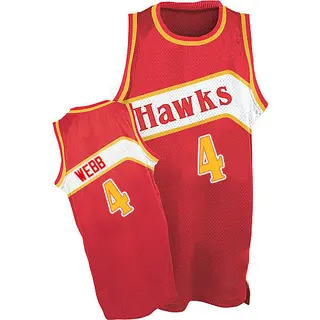 Men's Spud Webb Atlanta Hawks Red Throwback Jersey - Authentic