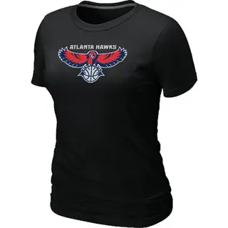 Women's Atlanta Hawks Black Big & Tall Primary Logo T-Shirt - -