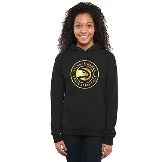 Women's Atlanta Hawks Gold Collection Ladies Pullover Hoodie - Black -