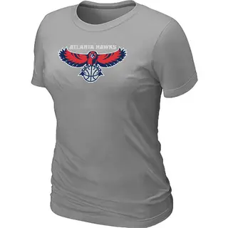 Women's Atlanta Hawks Grey Big & Tall Primary Logo T-Shirt - -