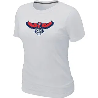 Women's Atlanta Hawks White Big & Tall Primary Logo T-Shirt - -