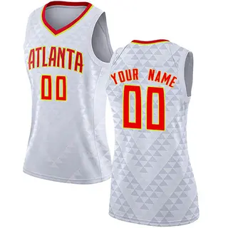 Women's Custom Atlanta Hawks White Jersey - Association Edition - Swingman