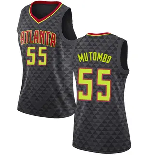 Women's Dikembe Mutombo Atlanta Hawks Black Jersey - Icon Edition - Swingman