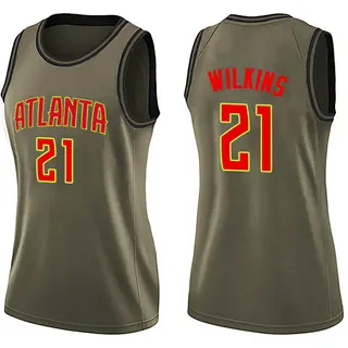 Women's Dominique Wilkins Atlanta Hawks Green Salute to Service Jersey - Swingman