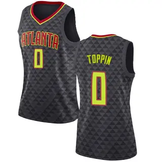 Women's Jacob Toppin Atlanta Hawks Black Jersey - Icon Edition - Swingman