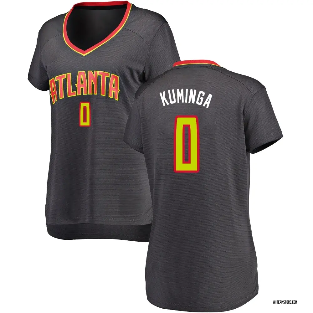 Women's Jonathan Kuminga Atlanta Hawks Black Jersey - Icon Edition - Fast Break