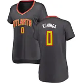 Women's Jonathan Kuminga Atlanta Hawks Black Jersey - Icon Edition - Fast Break