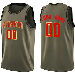 Youth Custom Atlanta Hawks Green Salute to Service Jersey - Swingman