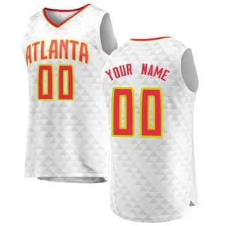 Youth Custom Atlanta Hawks White Jersey - Association Edition - Fast Break