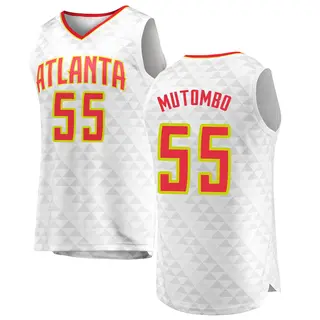 Youth Dikembe Mutombo Atlanta Hawks White Jersey - Association Edition - Fast Break