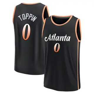 Youth Jacob Toppin Atlanta Hawks Black 2022/23 City Edition Jersey - Fast Break