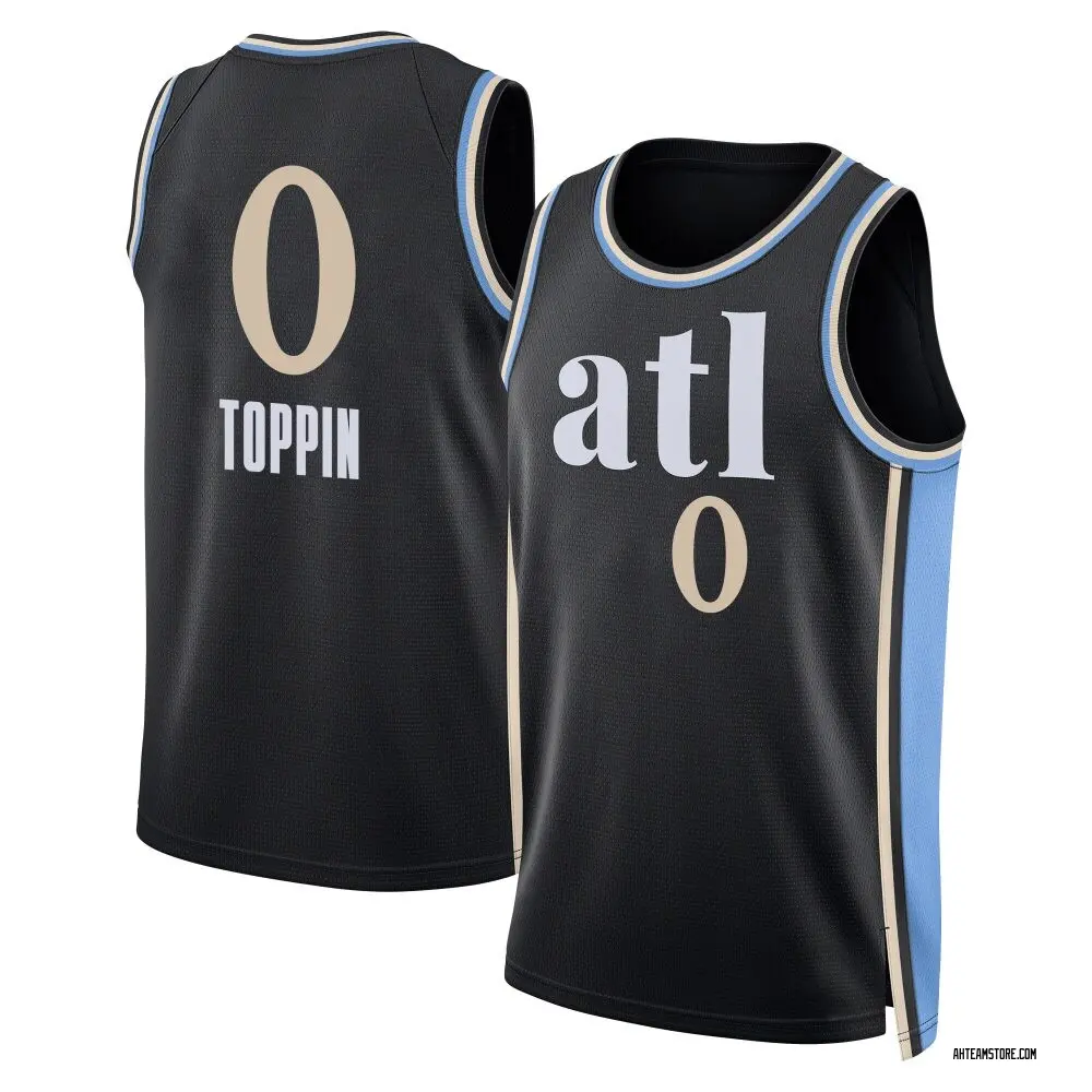Youth Jacob Toppin Atlanta Hawks Black 2023/24 City Edition Jersey - Swingman