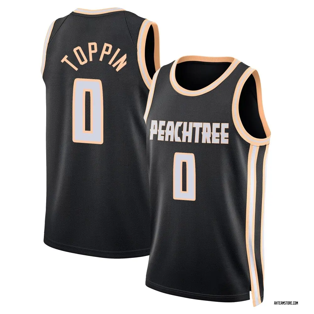 Youth Jacob Toppin Atlanta Hawks Black 2025/26 City Edition Jersey - Swingman