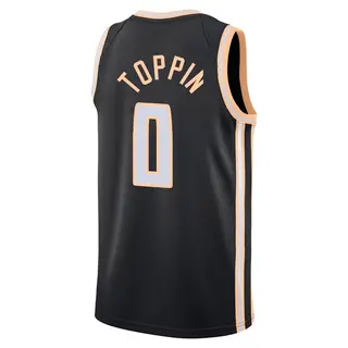 Youth Jacob Toppin Atlanta Hawks Black 2025/26 City Edition Jersey - Swingman