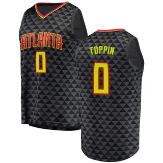 Youth Jacob Toppin Atlanta Hawks Black Jersey - Icon Edition - Fast Break