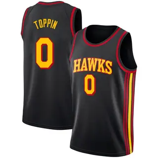 Youth Jacob Toppin Atlanta Hawks Black Jersey - Statement Edition - Swingman