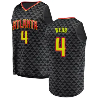 Youth Spud Webb Atlanta Hawks Black Jersey - Icon Edition - Fast Break